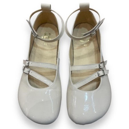 Mary Janes pieds nus en cuir verni par Blandy's