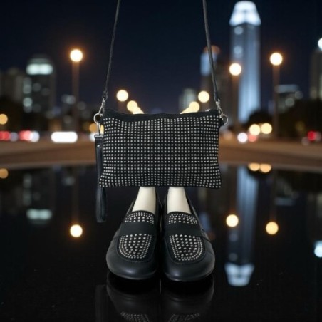 Bolso Mokka Urban Noir – bolso de mano y bandolera con brillos