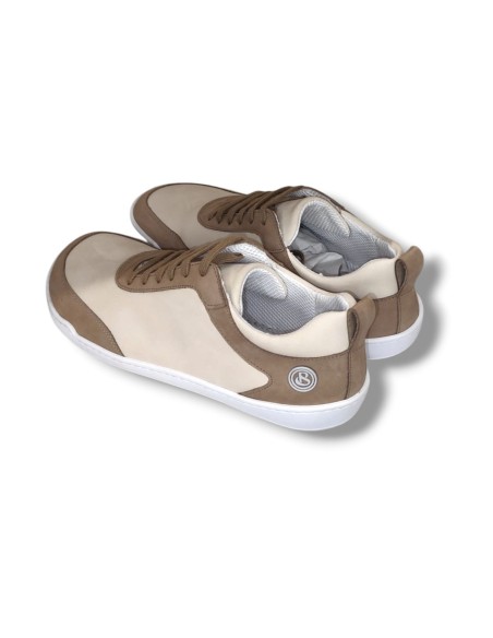 JAN+Beige Nubuck .Deportiva Barefoot de piel natural.